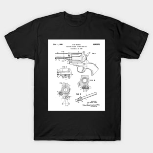 Ruger Revolver Patent - Gun Enthusiast Firearms Art - White T-Shirt